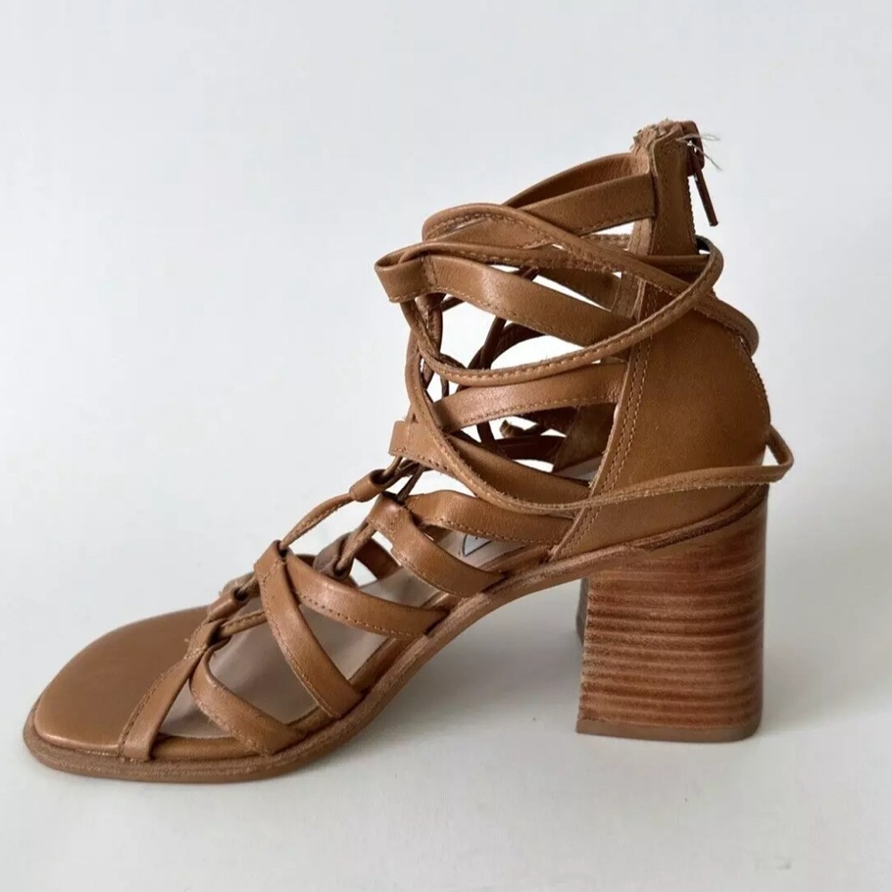 Steve Madden Cherri 30 Leather Strappy Sandals 5/6/7/9/9.5 -Tan- - Picture 3 of 6